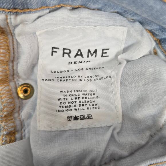Frame Denim Le Skinny de Jeanne Light Wash Blue Denim Jeans Size 25 - Picture 5 of 8